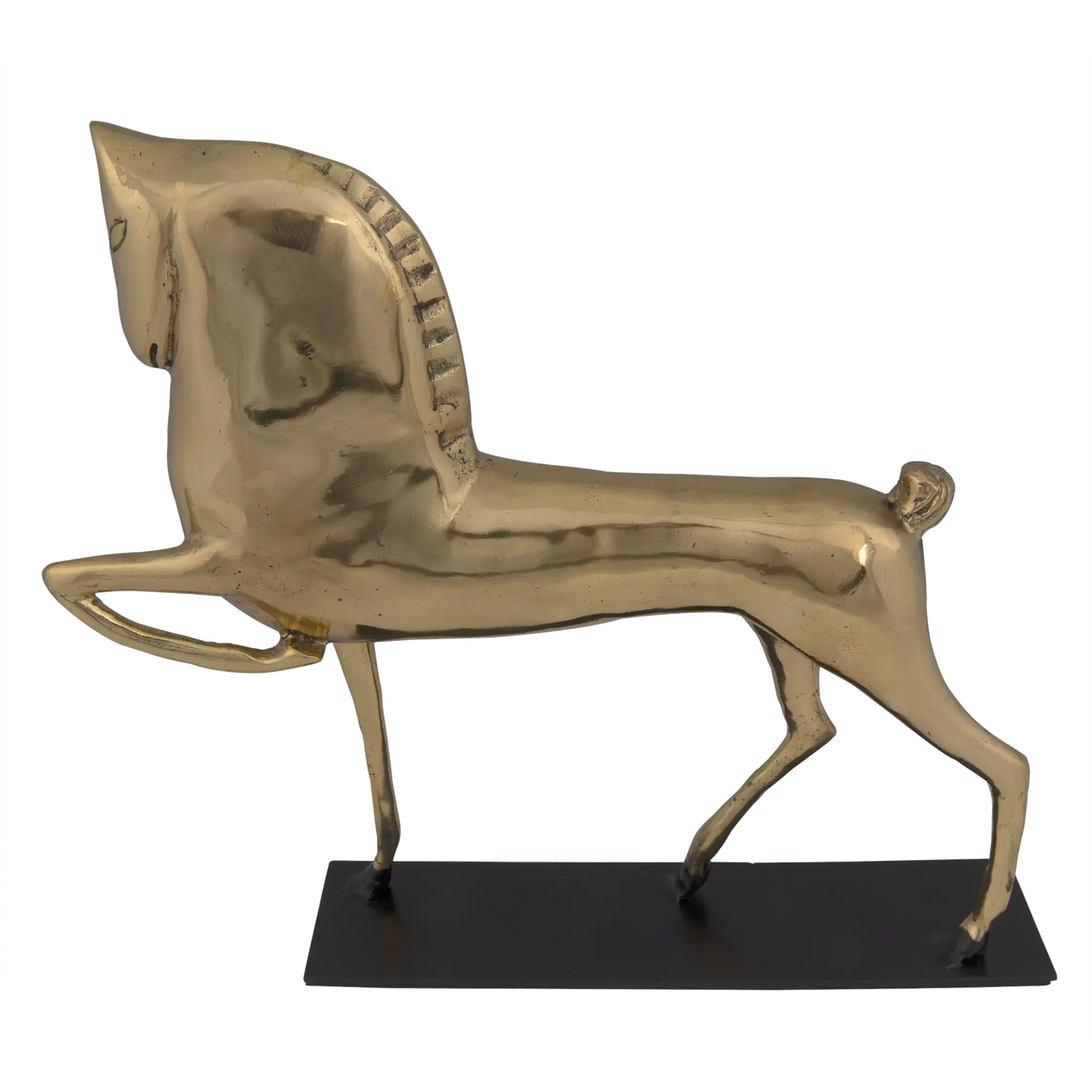 Horse on stand, brass