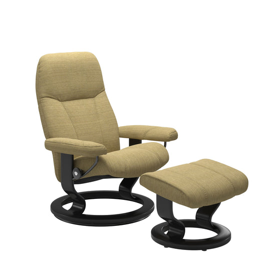 Stressless® consul (m) classic base recliner with ottoman