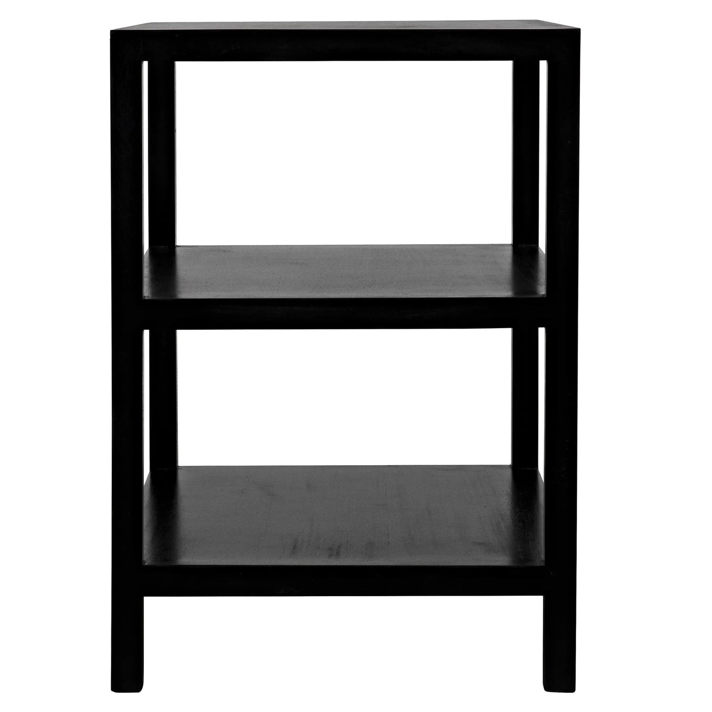 2 shelf side table, hand rubbed black