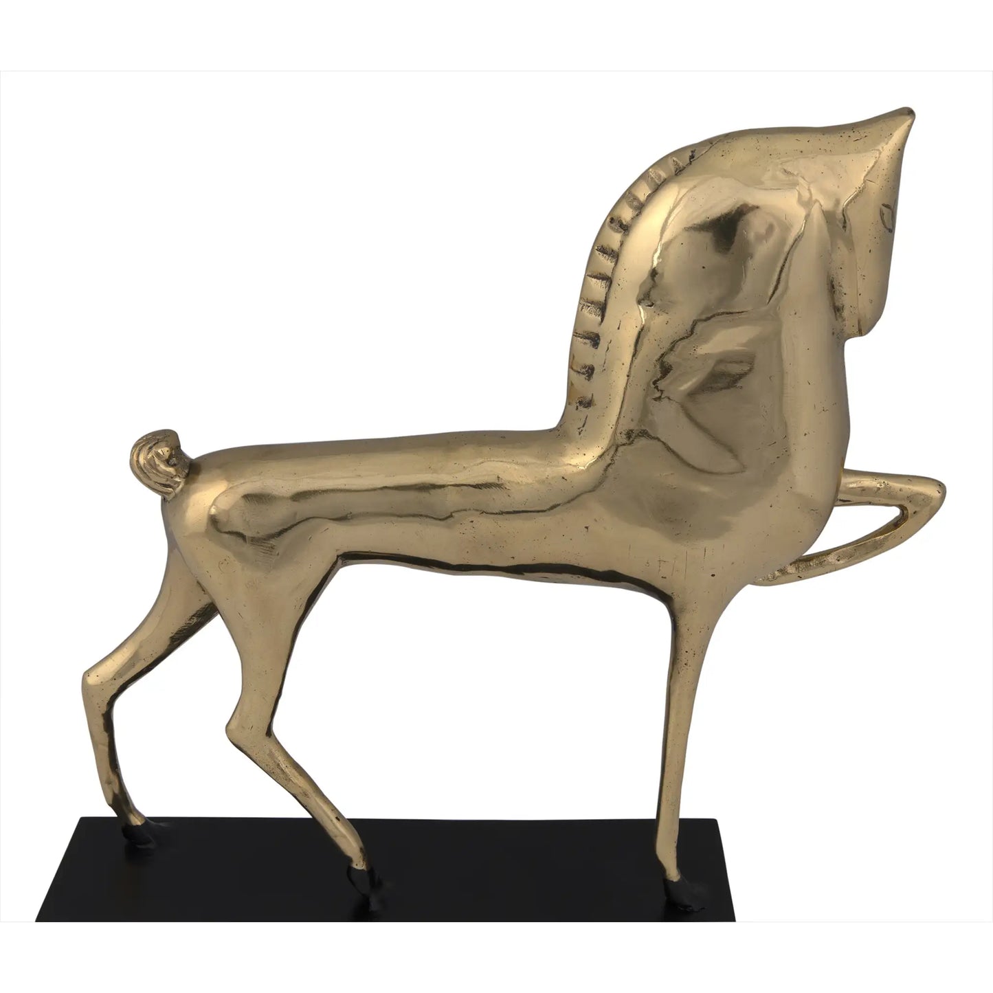 Horse on stand, brass