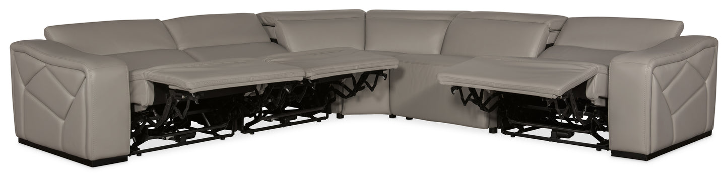 Opal 5 piece sectional with 2 power recliners & power headrest