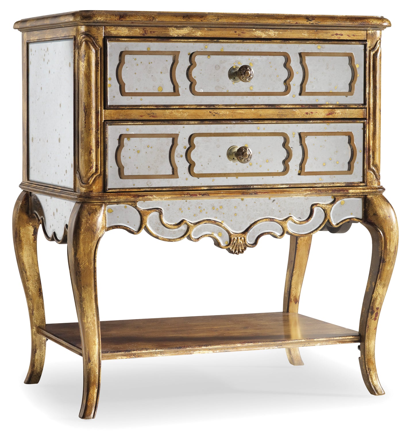 Sanctuary mirrored leg nightstand-bling