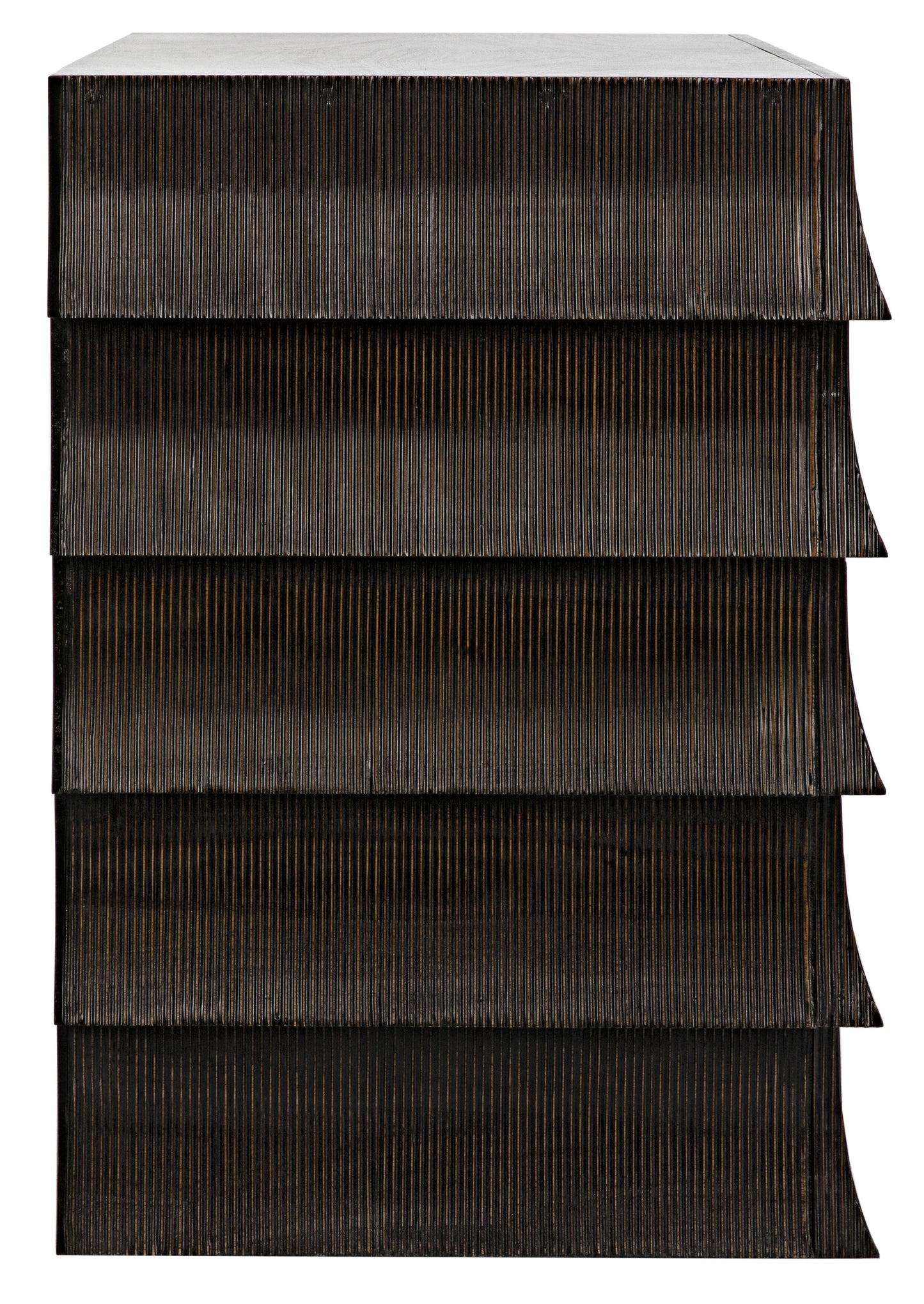 Ava dresser, hand rubbed black with light brown highlights