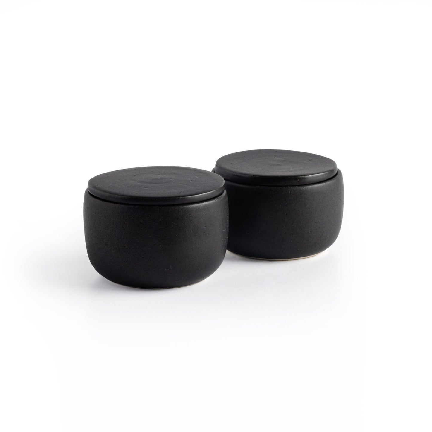 Nelo salt jar, set of 2-matte black