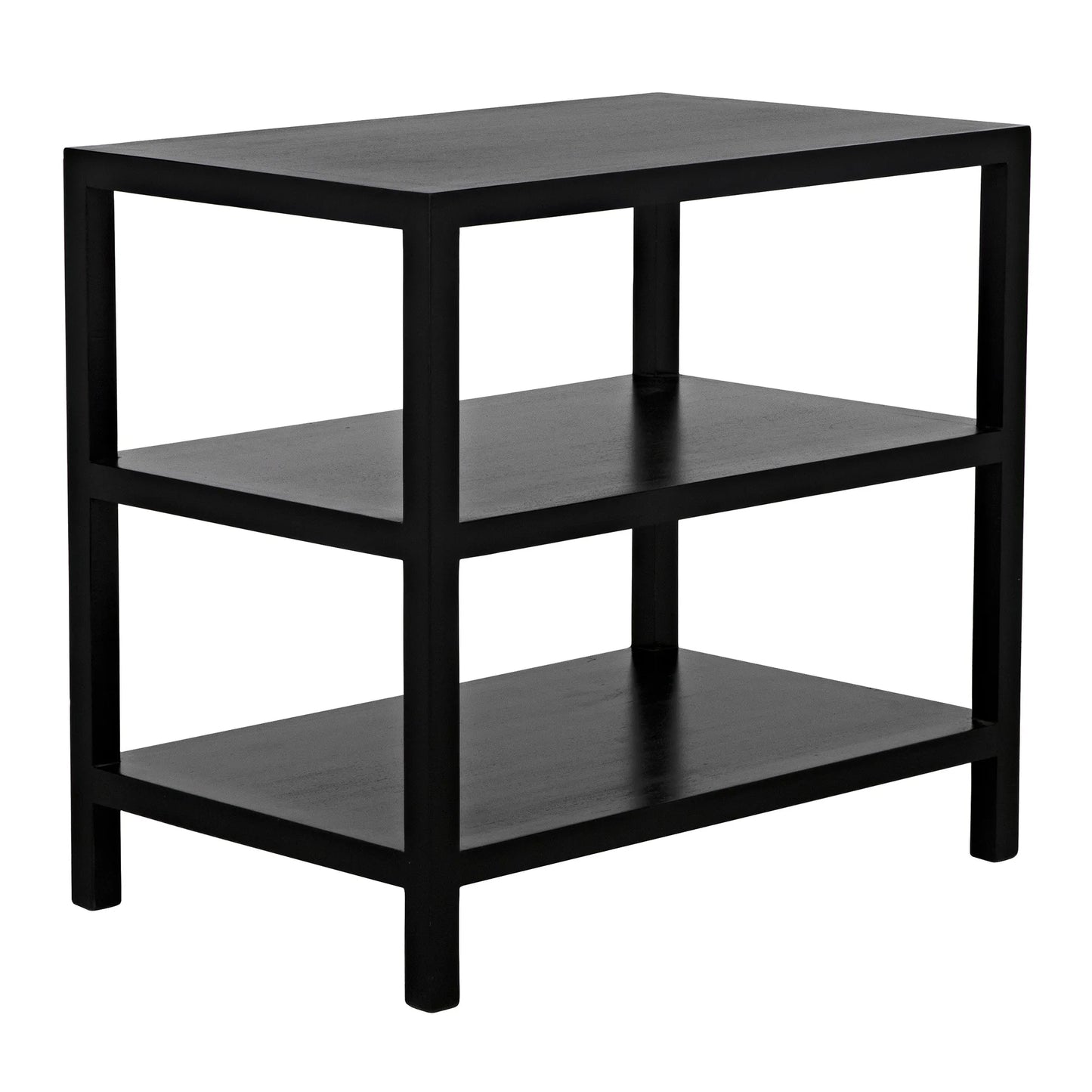 2 shelf side table, hand rubbed black