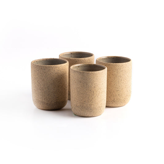 Nelo tumbler, set of 4-natural speckled