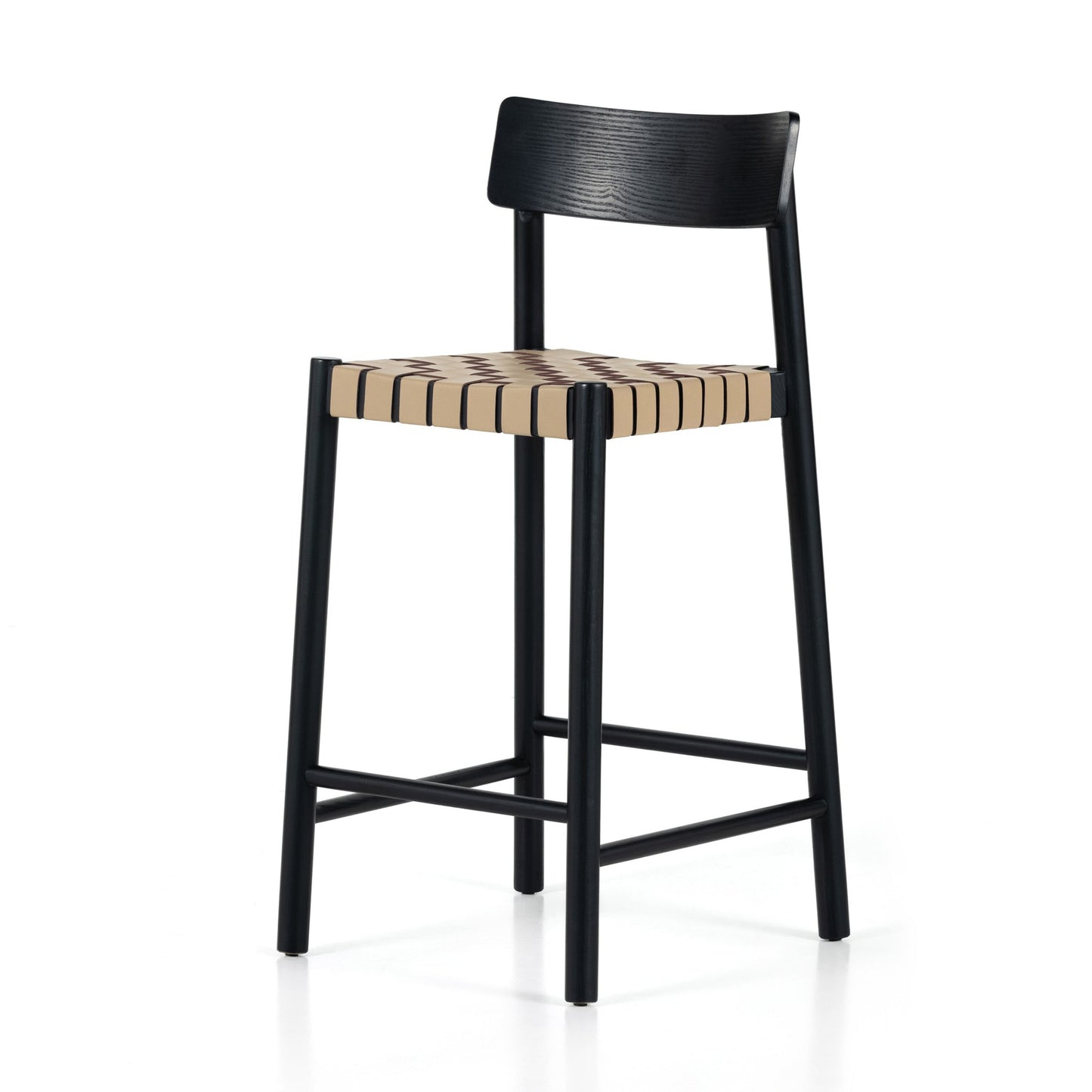 Heisler stool-almond leathr blnd-counter