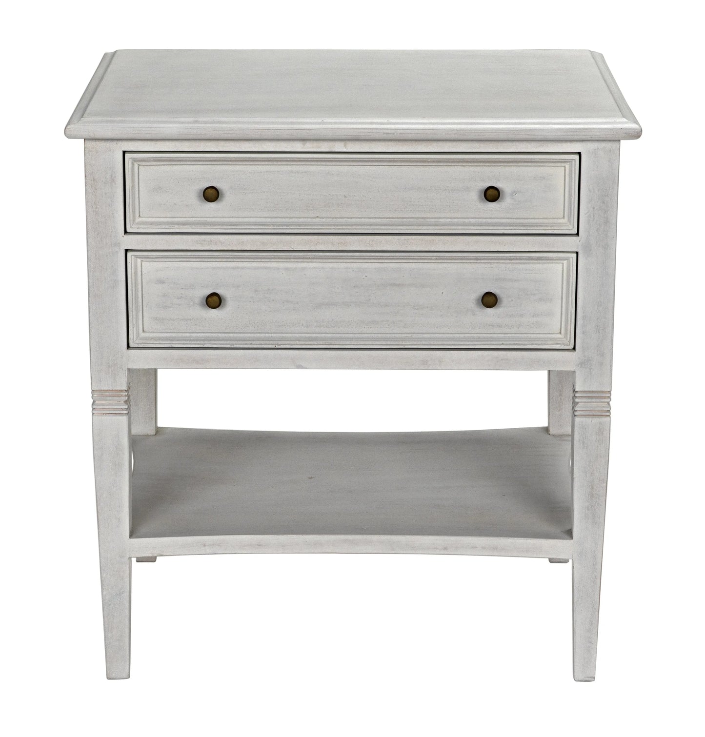 Oxford 2-drawer side table, white wash