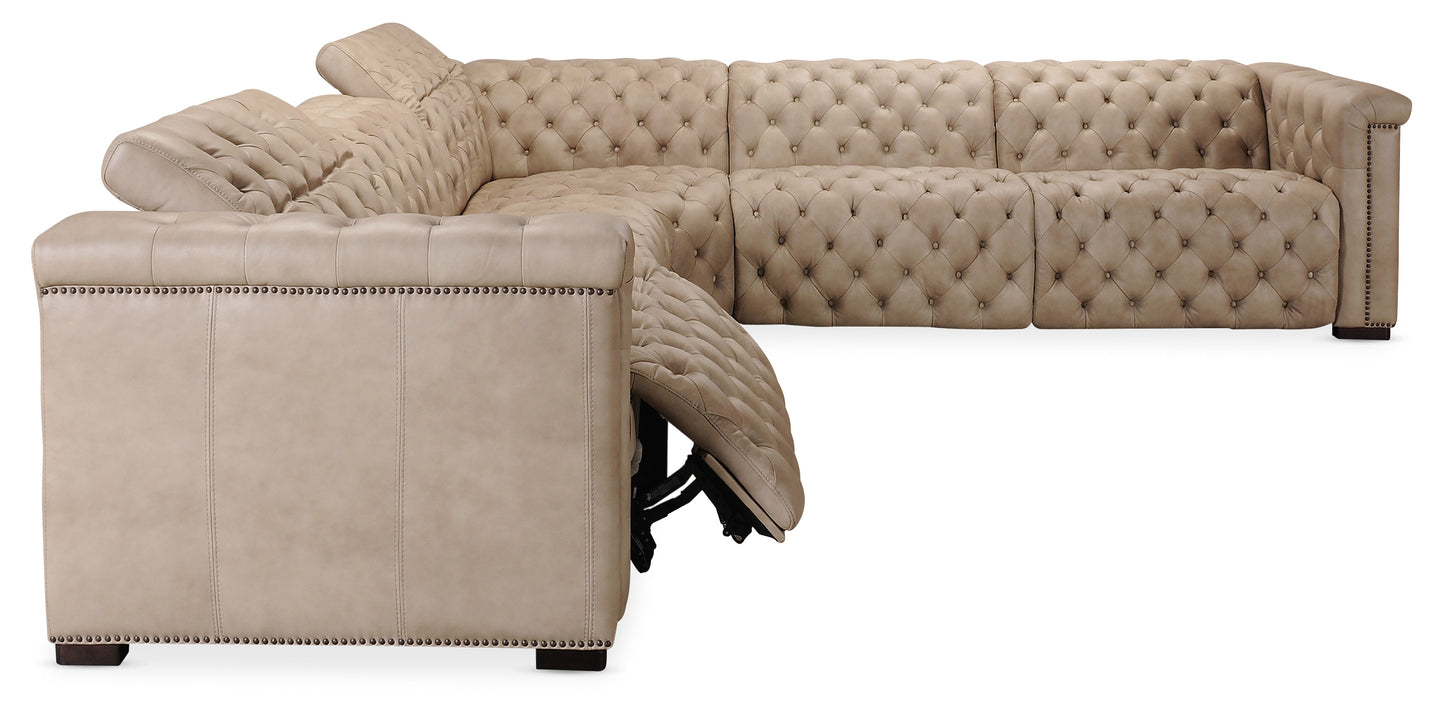 Savion grandier 5-piece power hr sectional w/2 power recline