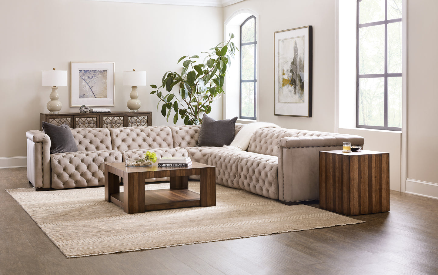 Savion grandier 5-piece power hr sectional w/2 power recline