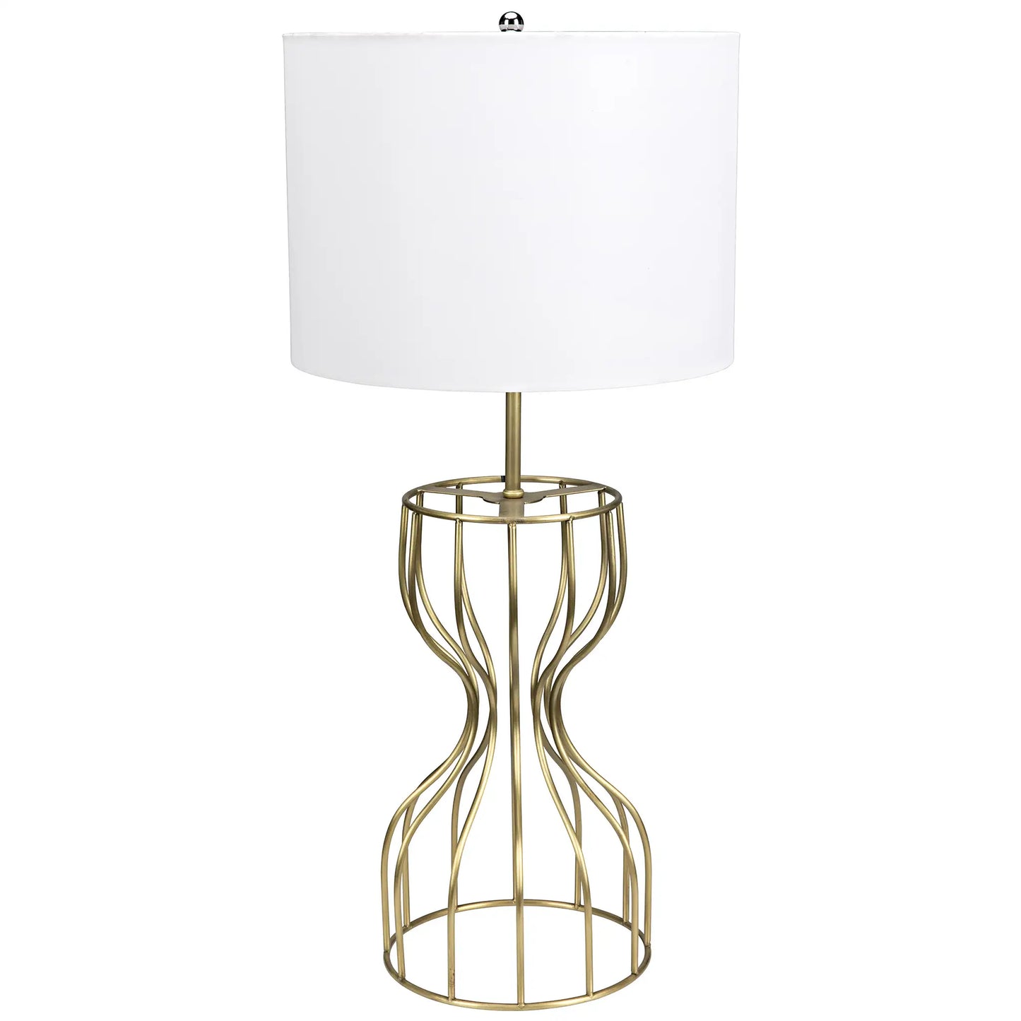 Perry table lamp with shade, metal with brass finish