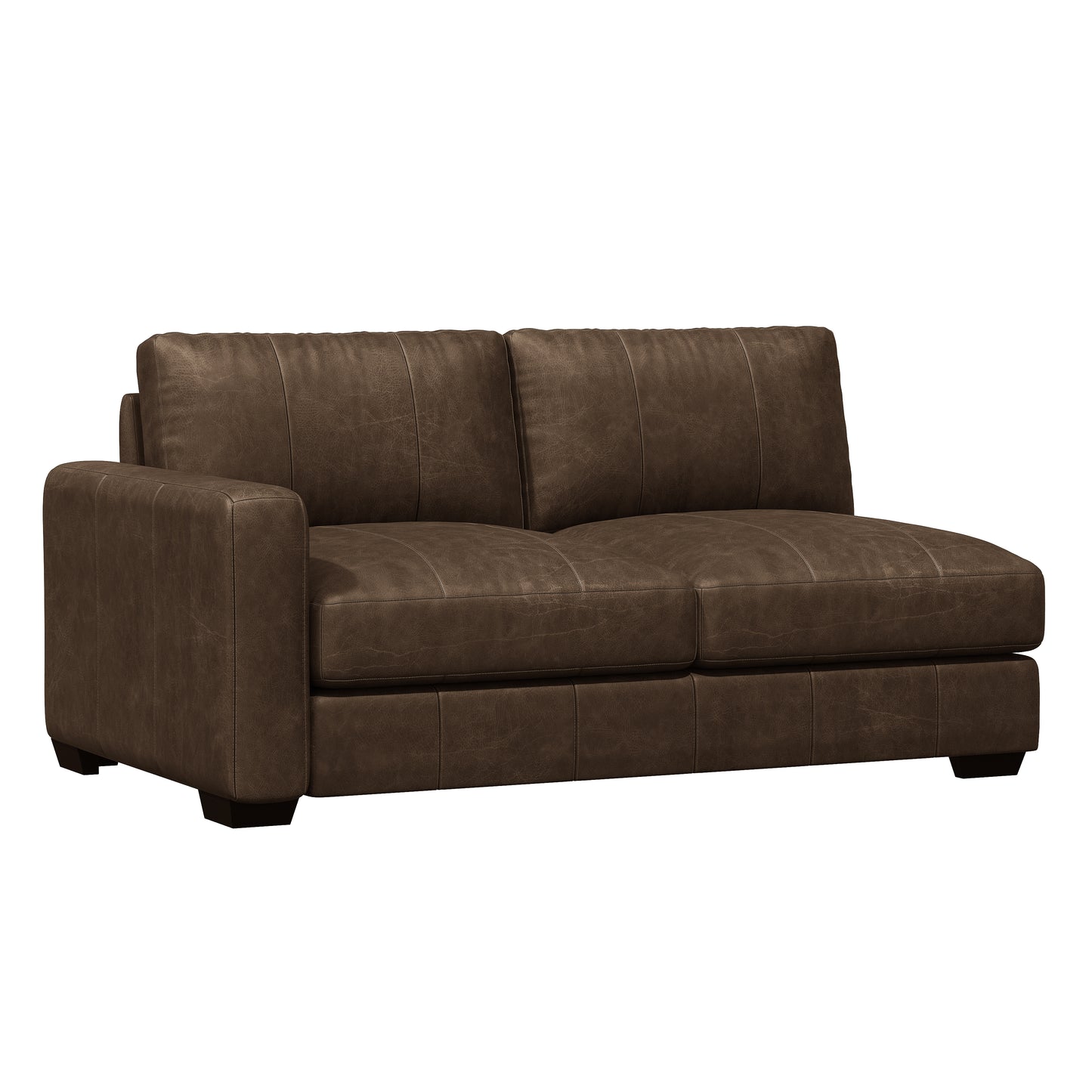 Dawkins leather left arm loveseat