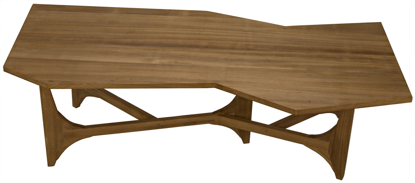 Fenton coffee table, gold teak