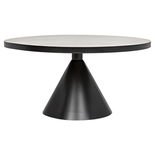 Cone dining table, black steel