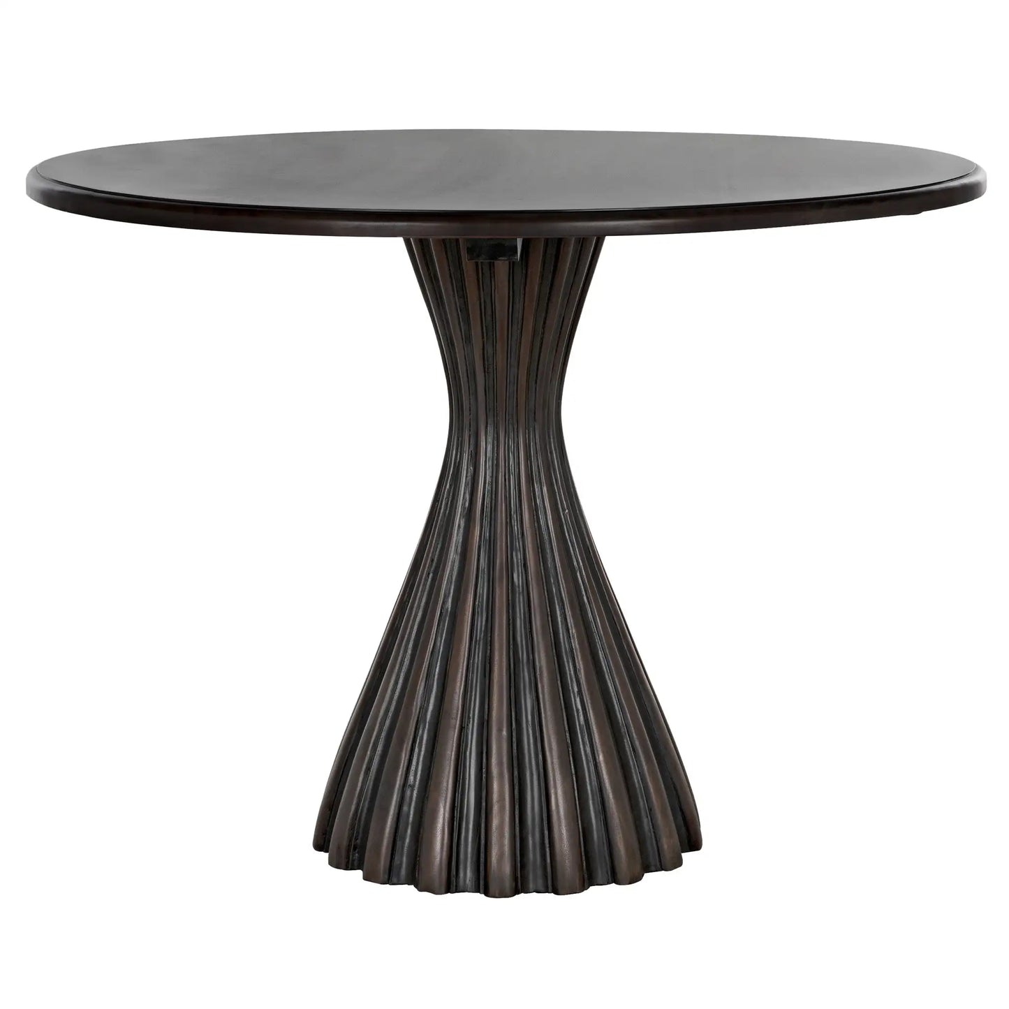 Osiris dining table, pale rubbed with light brown trim