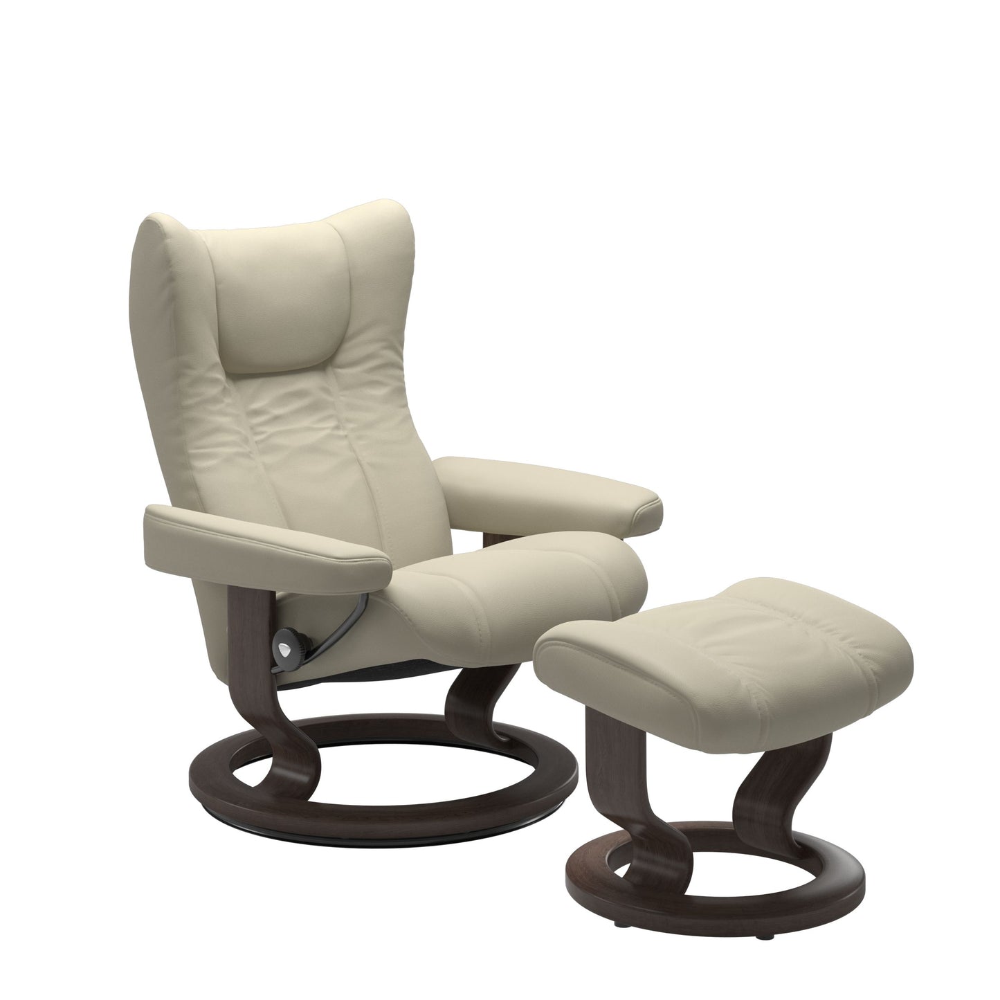 Stressless® wing (m) classic base recliner with ottoman