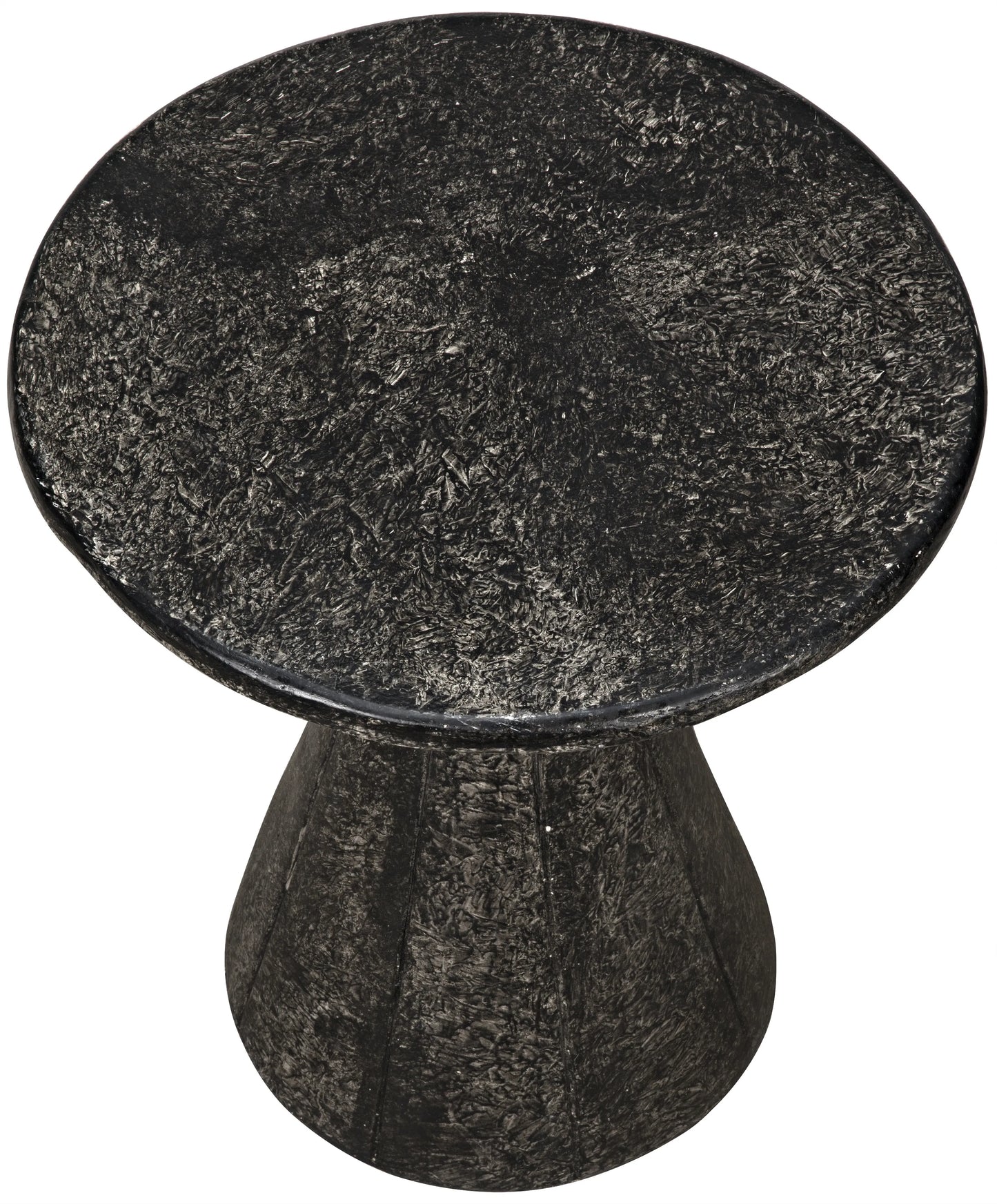 Pedestal side table, black fiber cement