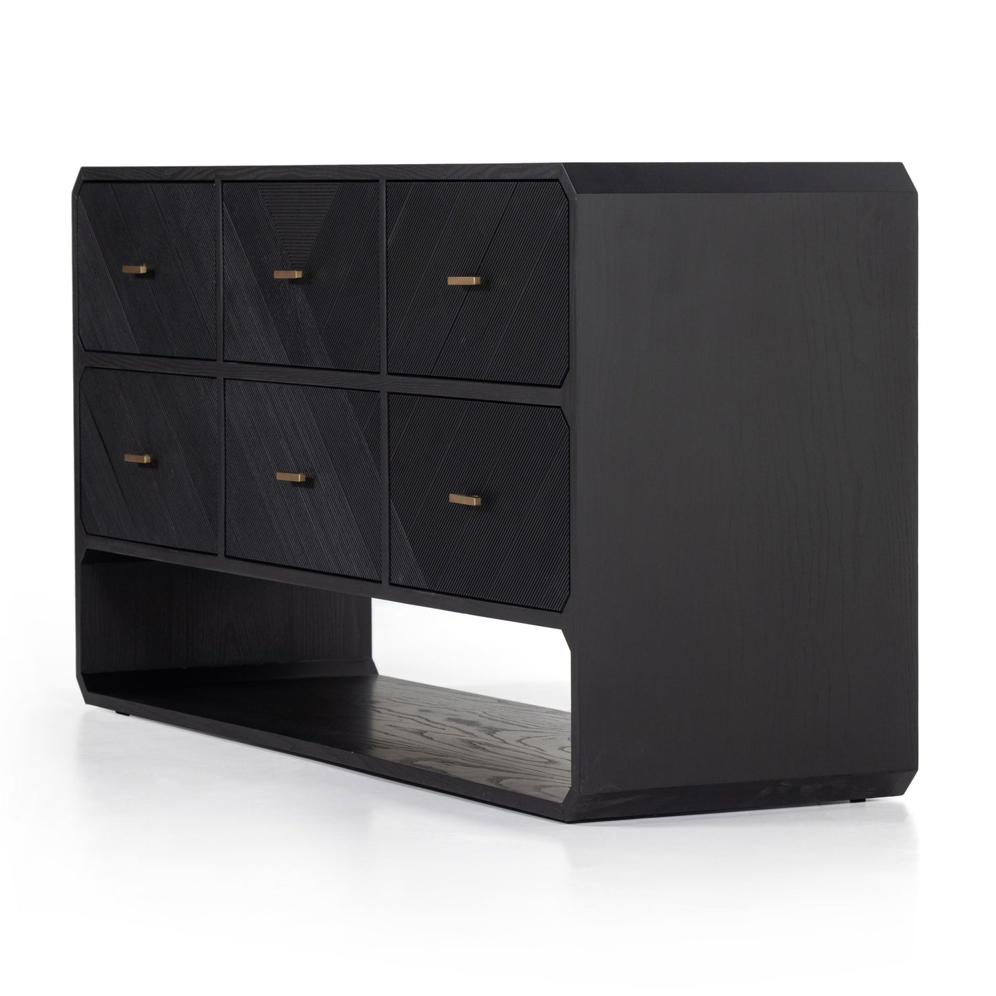 Caspian 6 drawer dresser-black ash