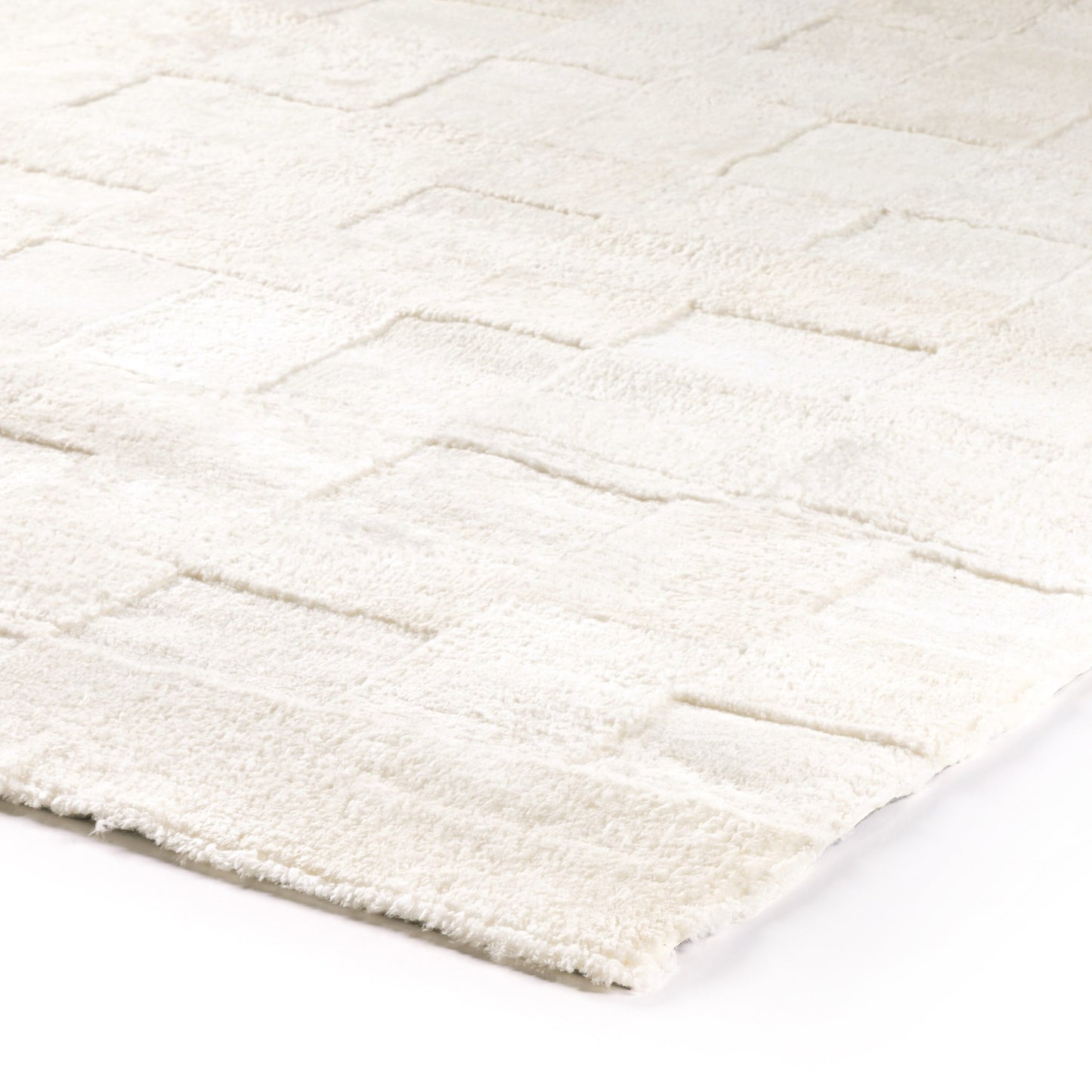 Patchwork shearling rug-cream shorn-9x12