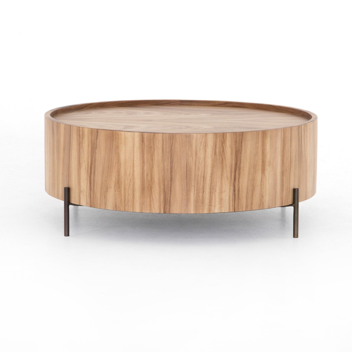 Lunas drum coffee table-gold guanacaste