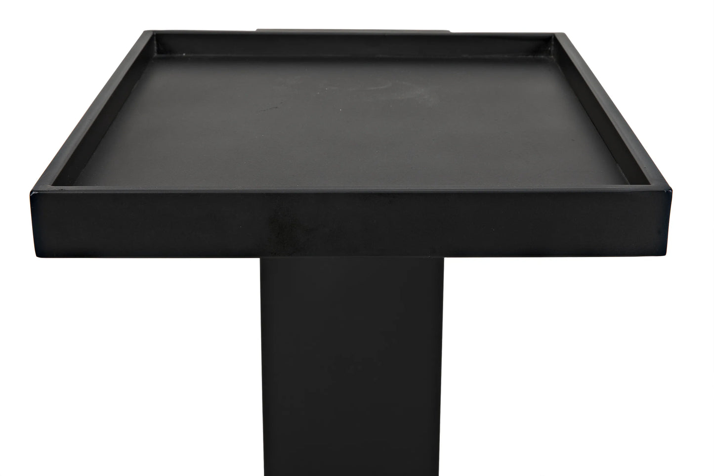 Ledge all metal side table, black steel