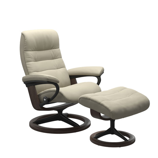 Stressless® opal (s) signature base recliner with ottoman