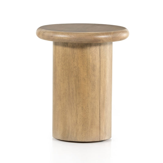 Zach end table-burnished parawood