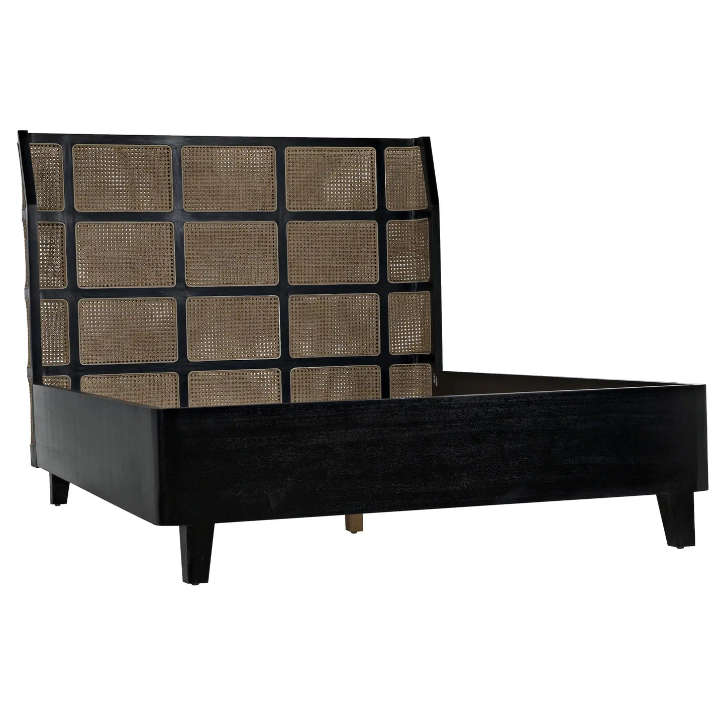 Porto bed, queen, hand rubbed black