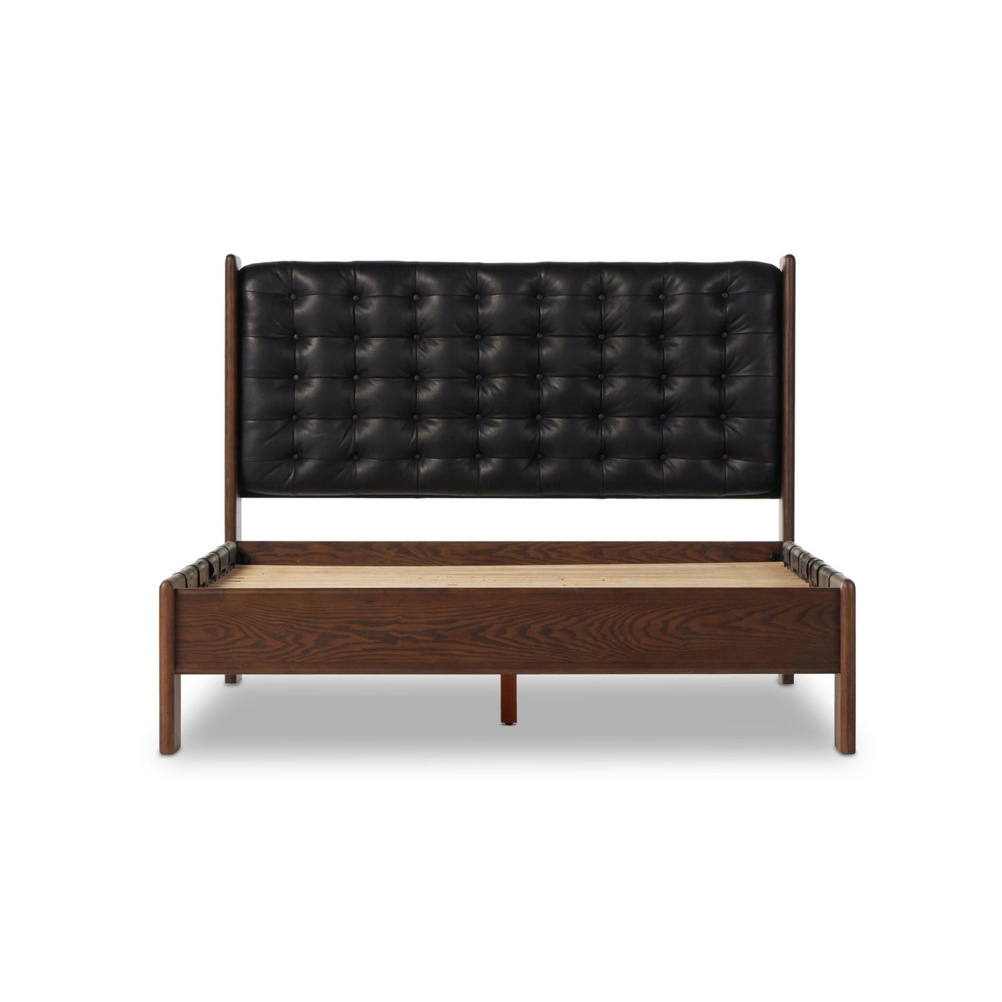 Halston bed: terra brown ash-heirloom black-terra brown ash veneer-king