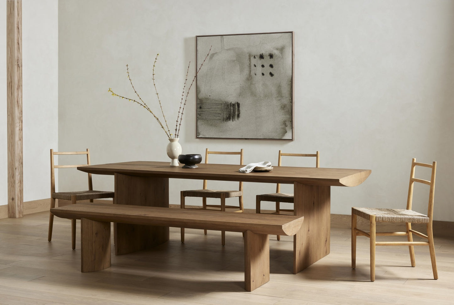 Pickford 94" dining table-dusted oak vnr