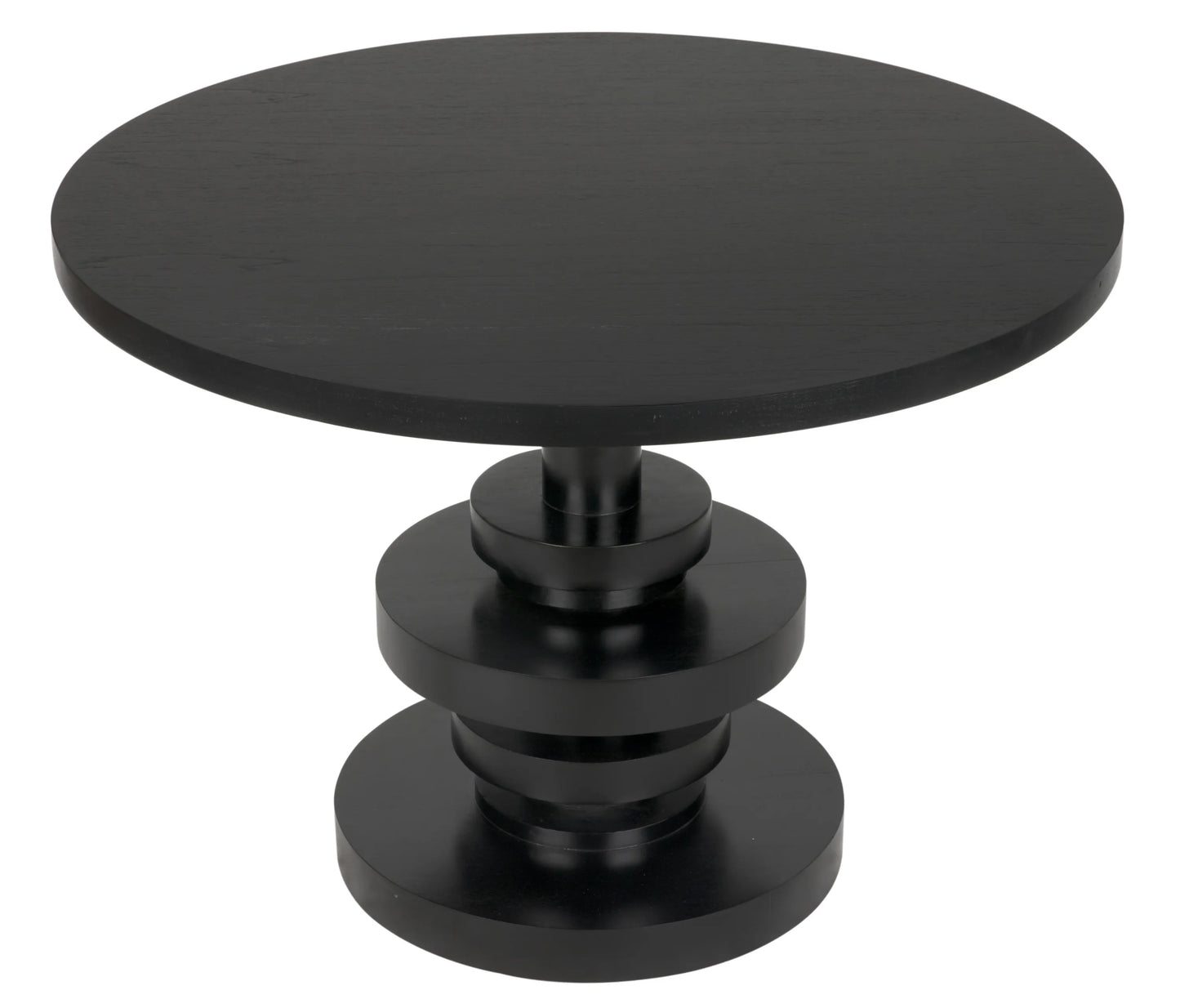 Corum round table, hand rubbed black