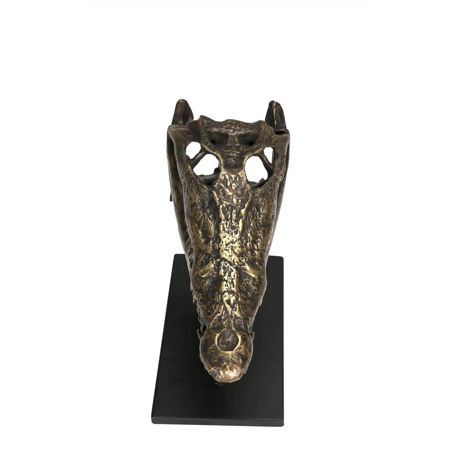 Brass alligator on stand, small