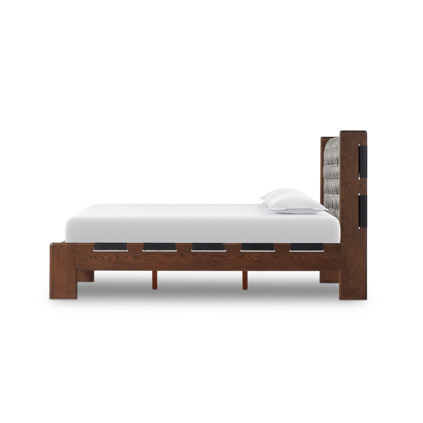 Halston bed: terra brown ash-heirloom black-terra brown ash veneer-king