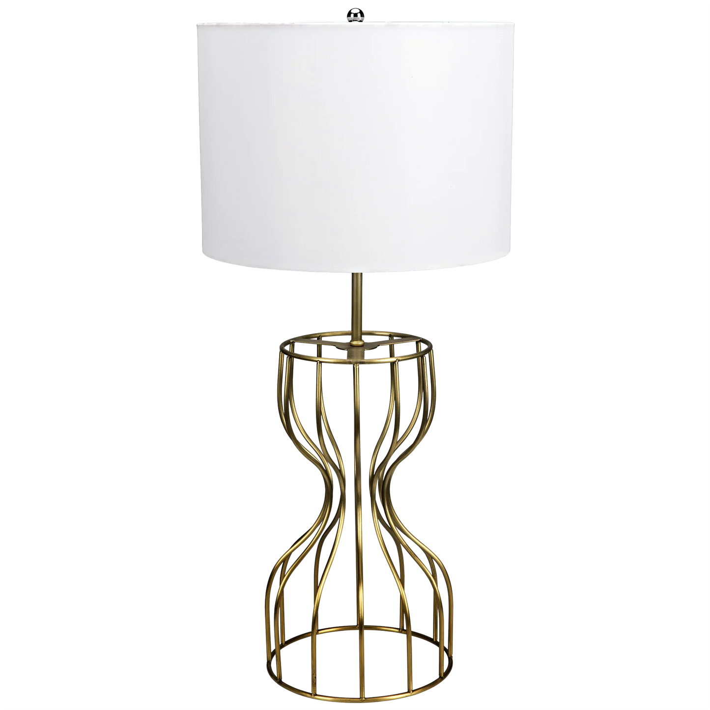 Perry table lamp with shade, metal with brass finish