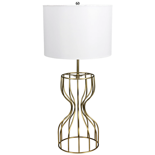 Perry table lamp with shade, metal with brass finish