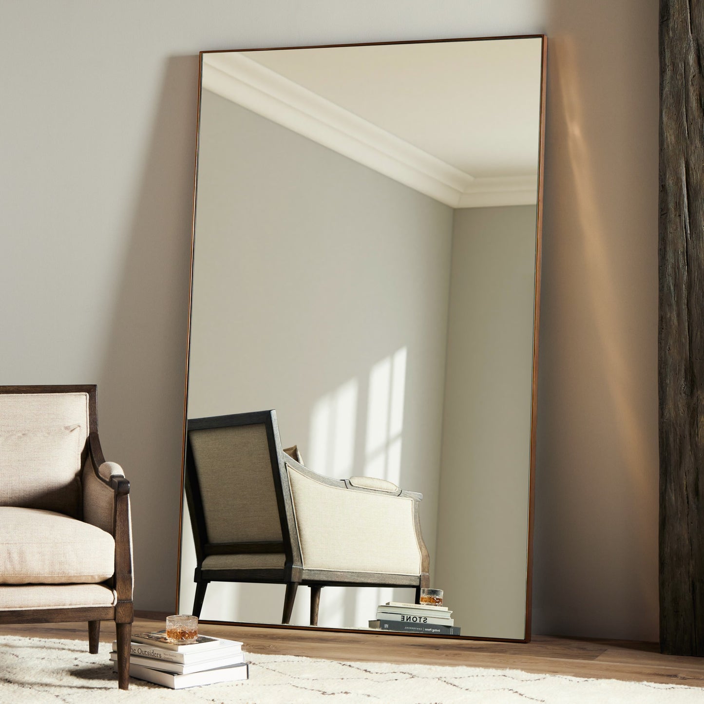 Georgina rectangle floor mirror-polished