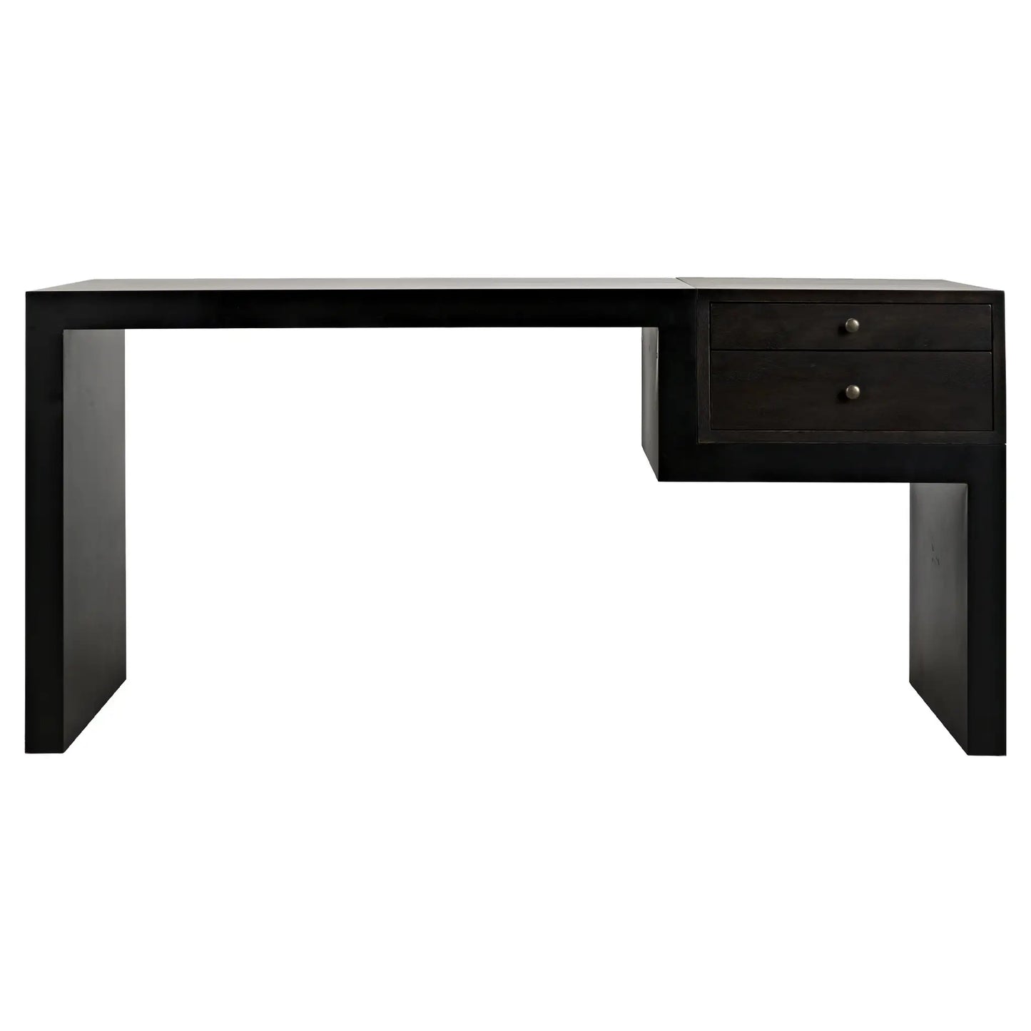 Alvaro desk, black steel with ebony walnut