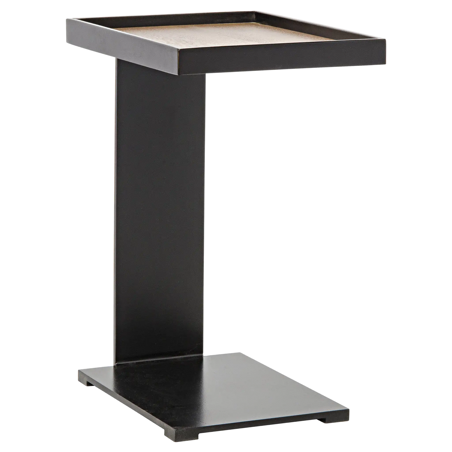 Ledge side table with black steel