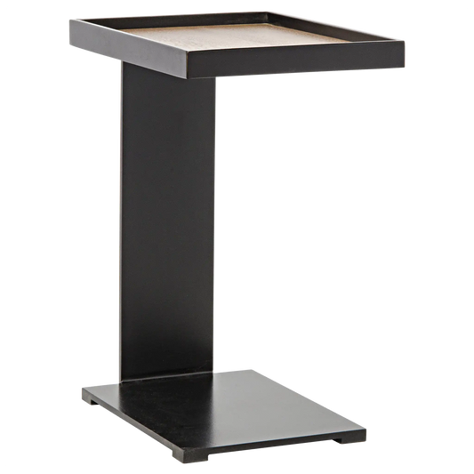 Ledge side table with black steel