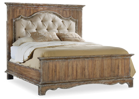 Chatelet queen upholstered mantle panel bed