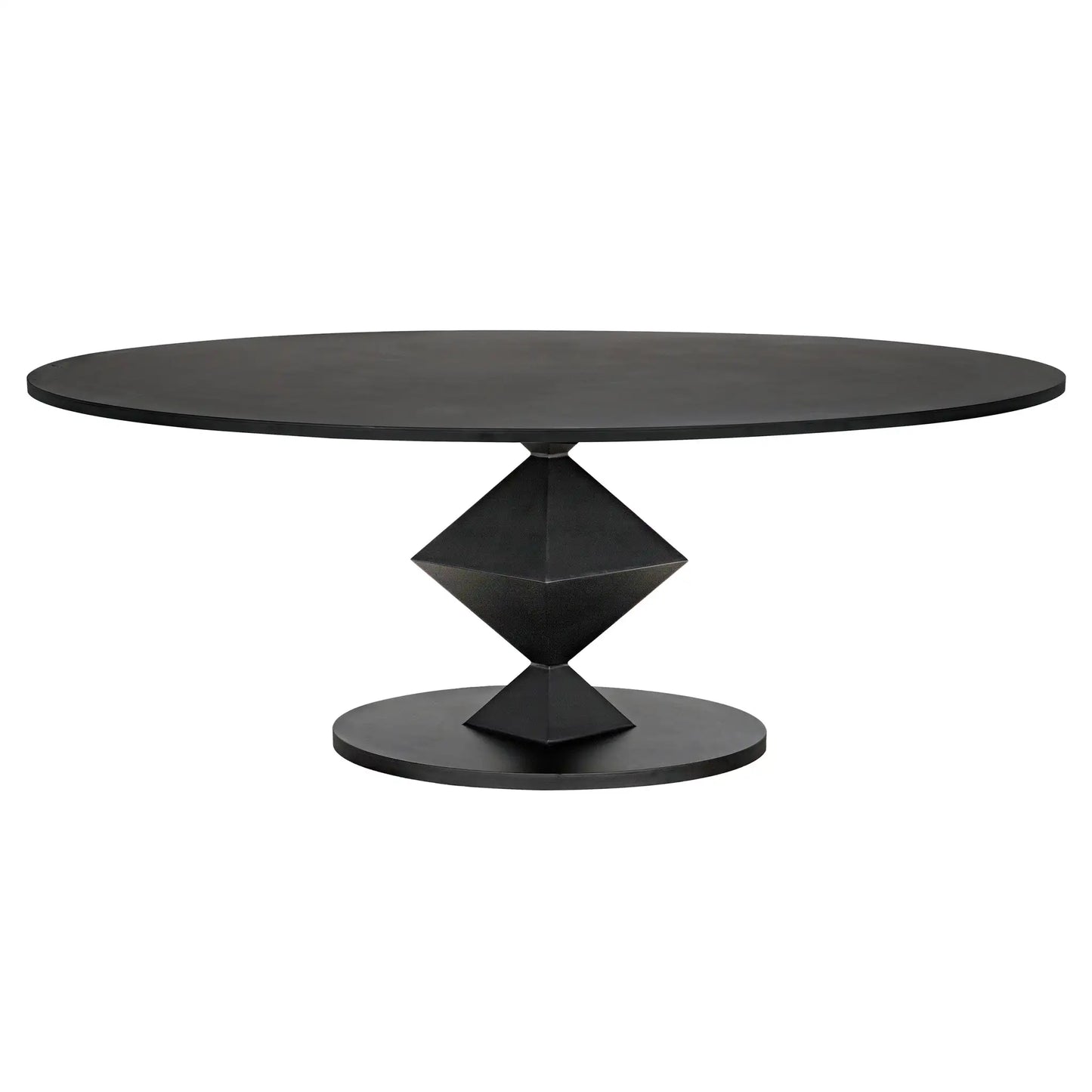 Katana oval dining table, black metal