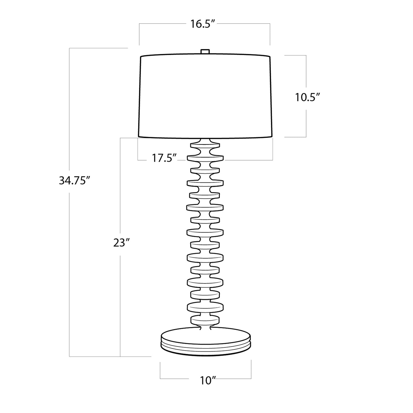 Fishbone buffet table lamp