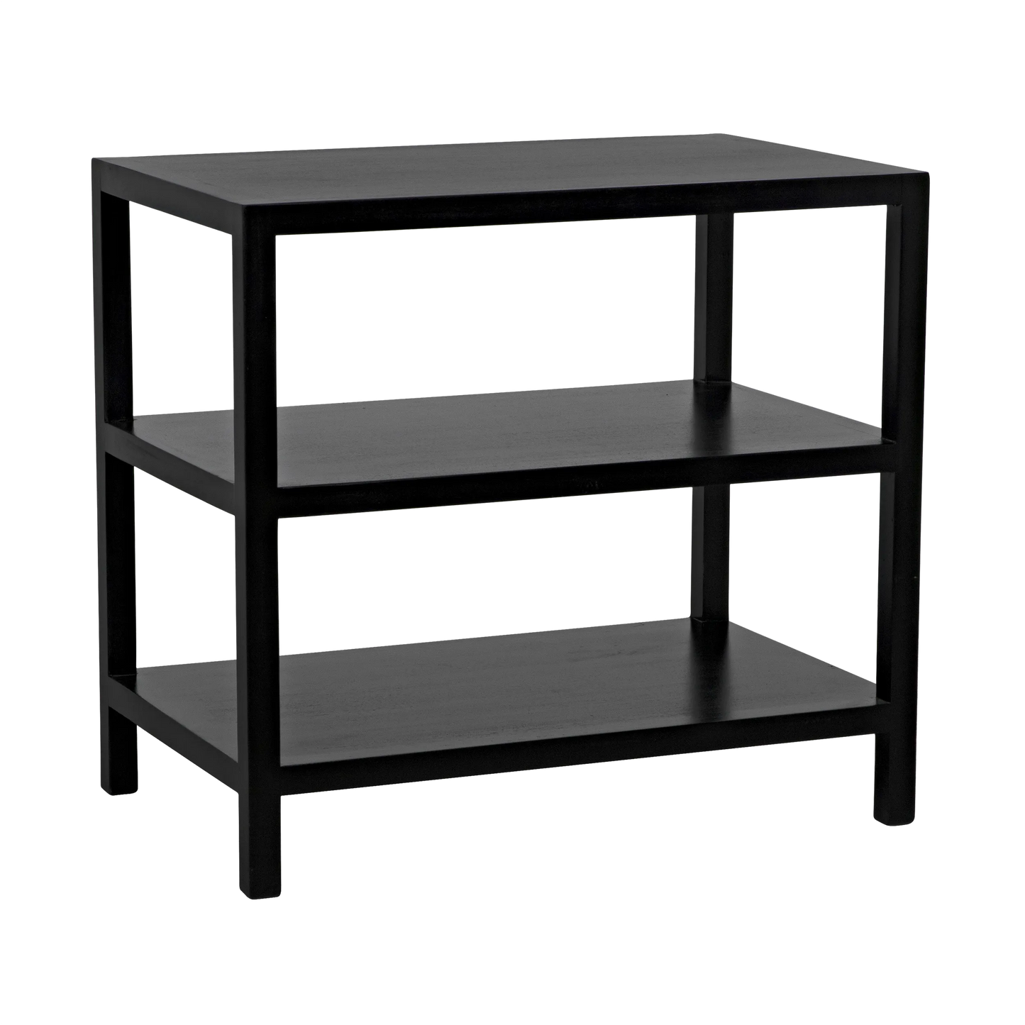 2 shelf side table, hand rubbed black