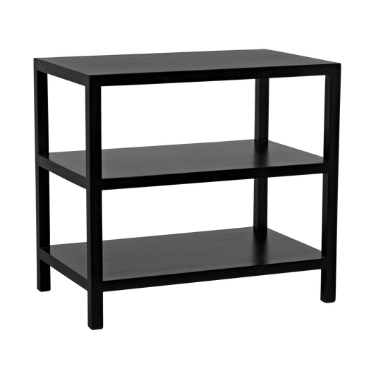 2 shelf side table, hand rubbed black