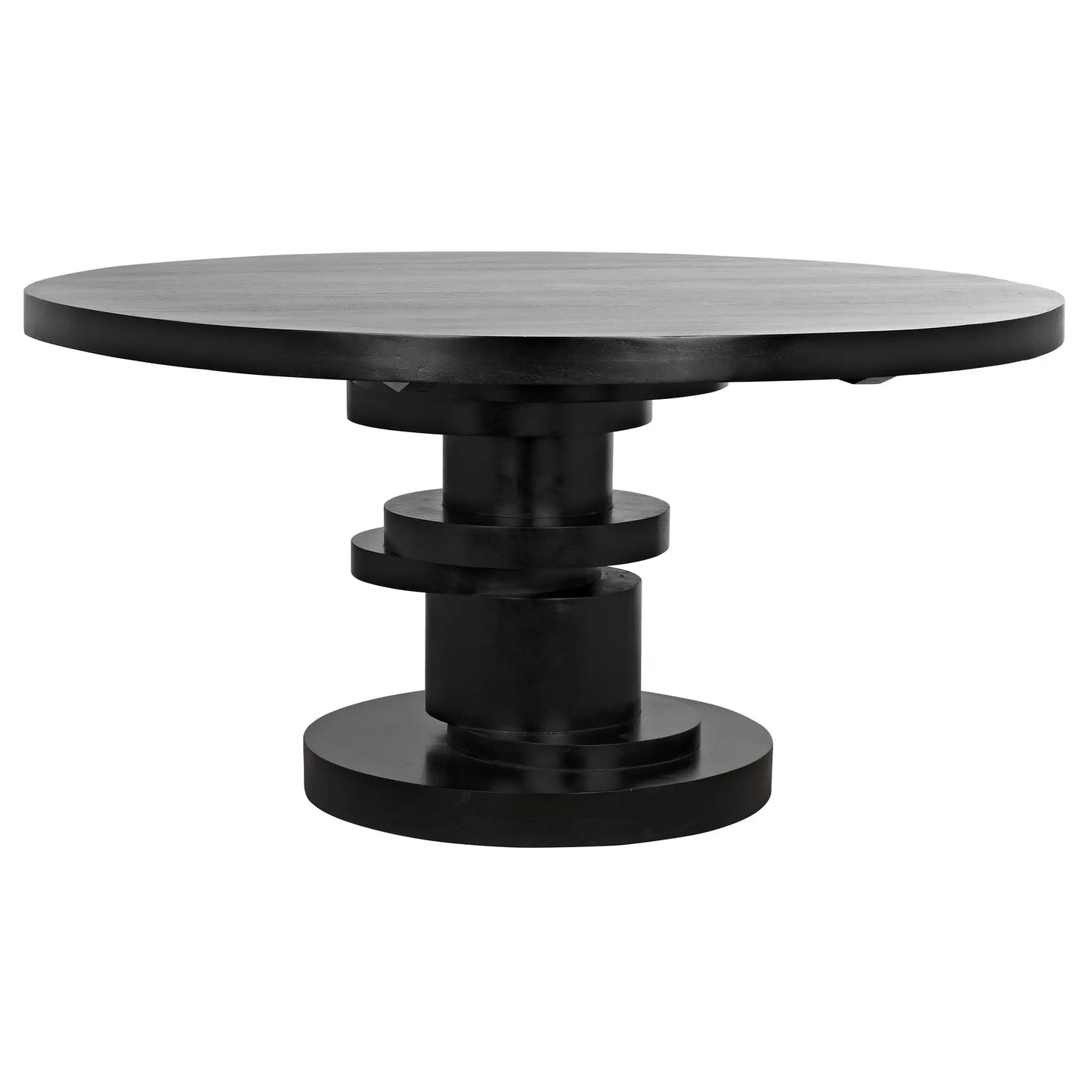 Hugo dining table, hand rubbed black