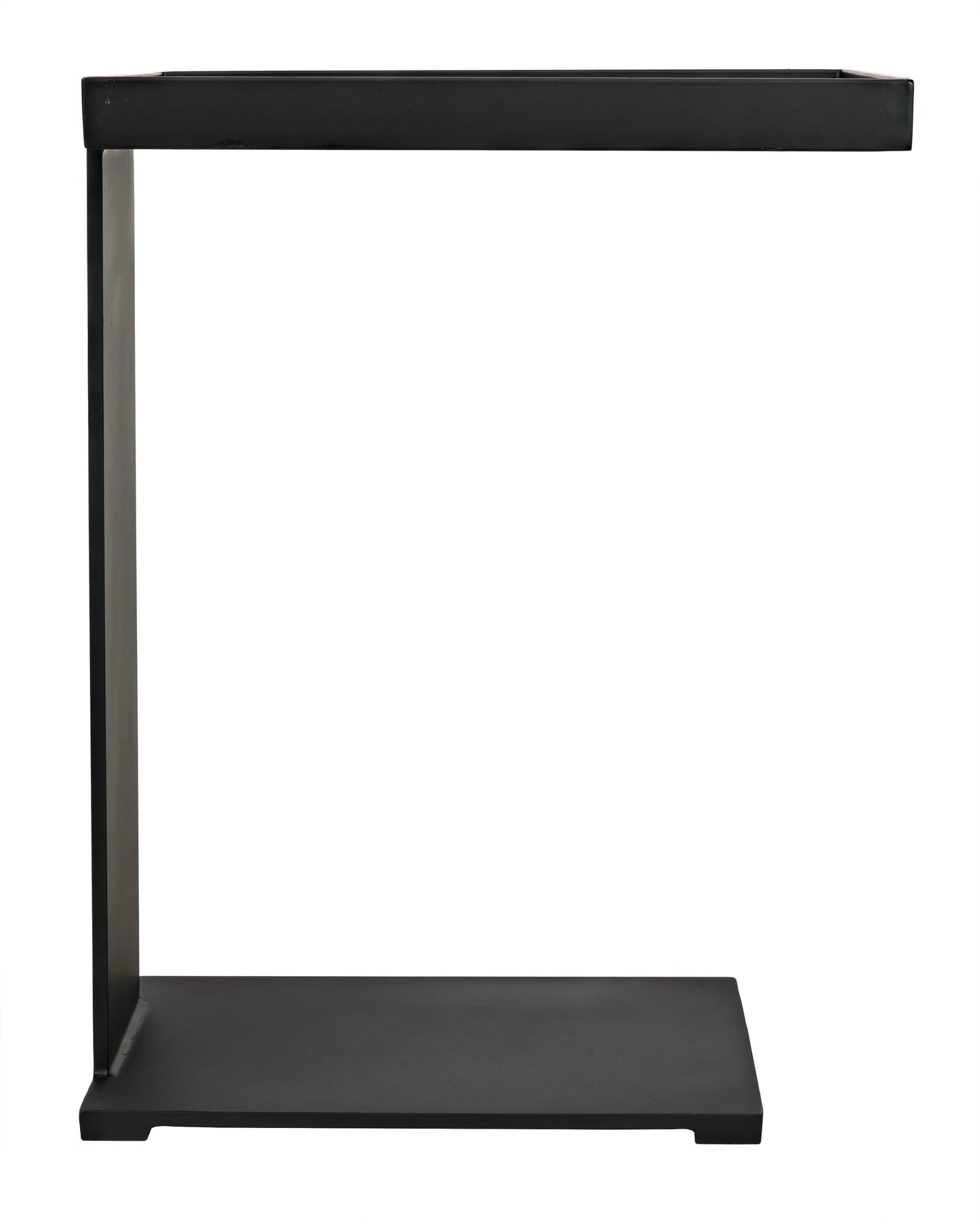 Ledge all metal side table, black steel