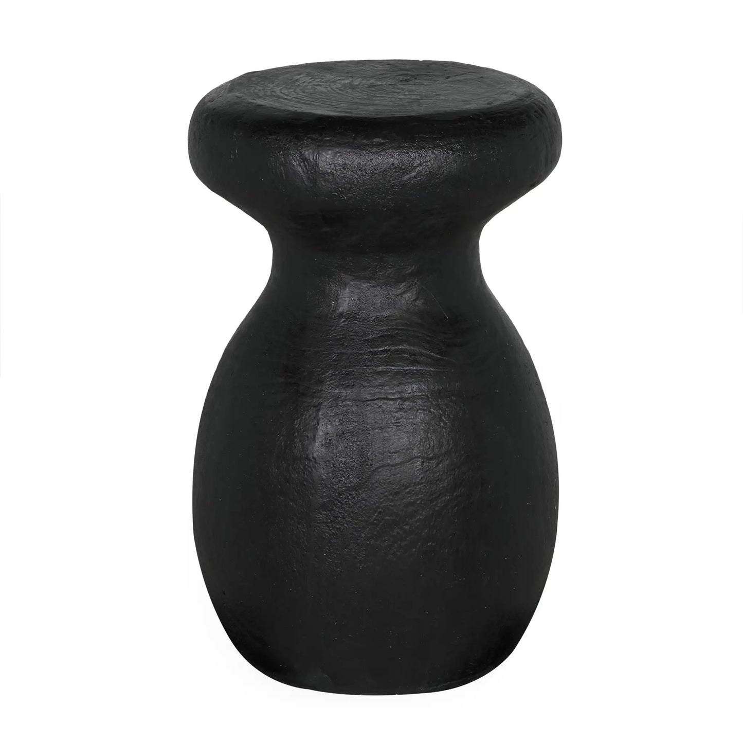 Samson stool/side table, black burnt resin