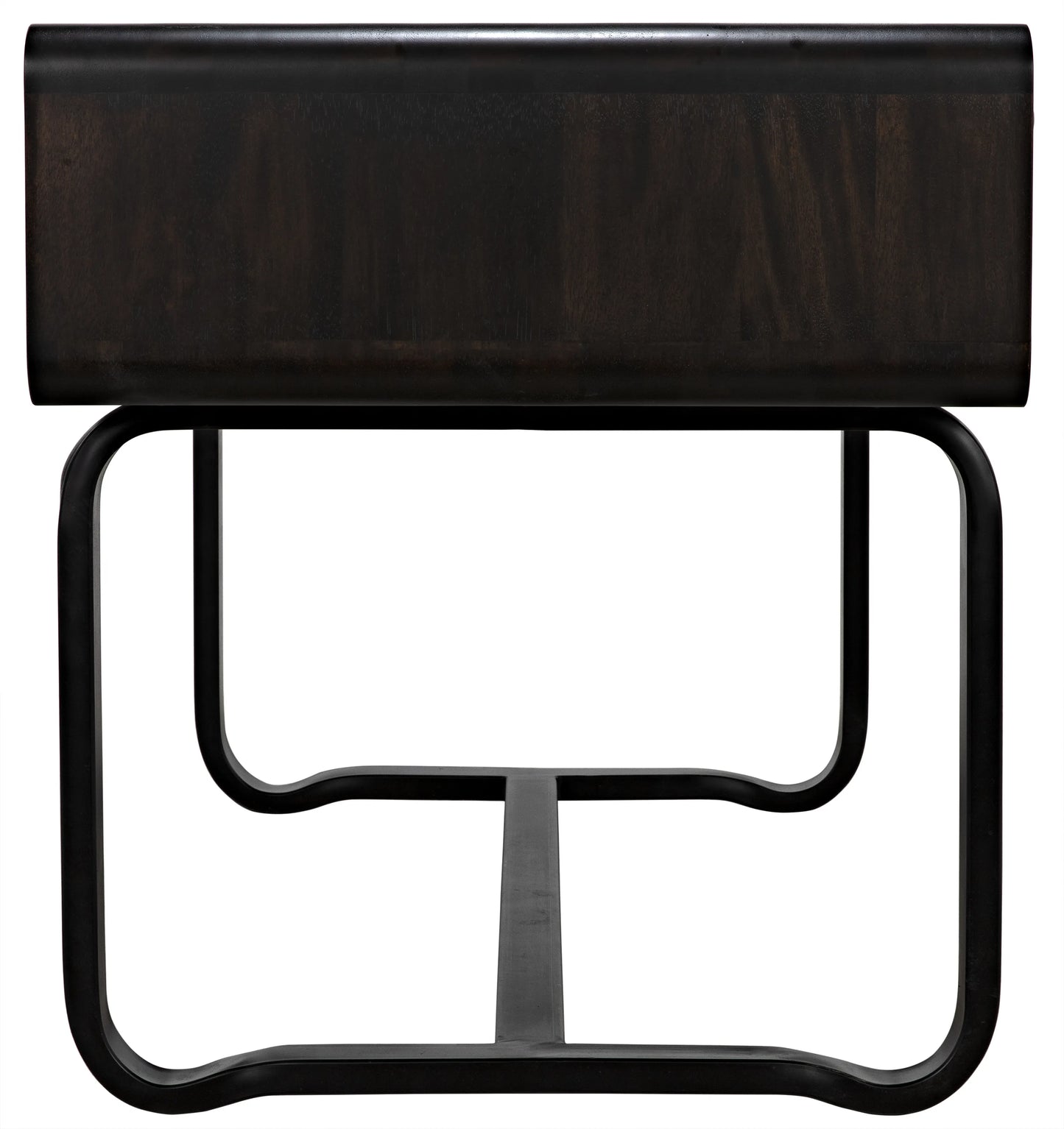 Voltes desk, ebony walnut with black steel