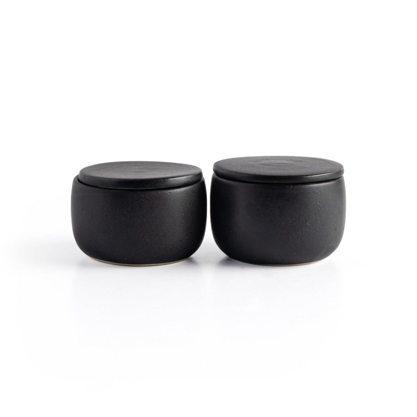 Nelo salt jar, set of 2-matte black