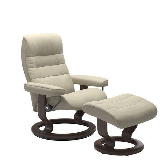 Stressless® opal (s) classic base recliner with ottoman